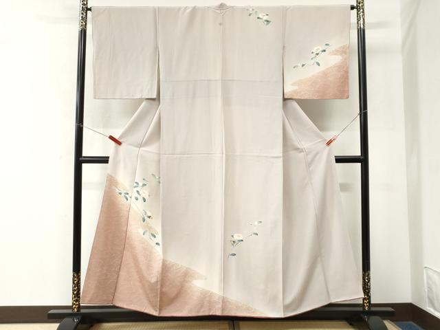 平和屋着物●訪問着　友禅　刺繍　立波枝花文　暈し染め　金彩　正絹　逸品　CABM4455yc