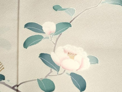 平和屋着物●訪問着　友禅　刺繍　立波枝花文　暈し染め　金彩　正絹　逸品　CABM4455yc