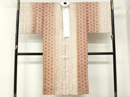 平和屋着物●長襦袢　無双仕立て　麻の葉花文　正絹　逸品　CABM4458yc