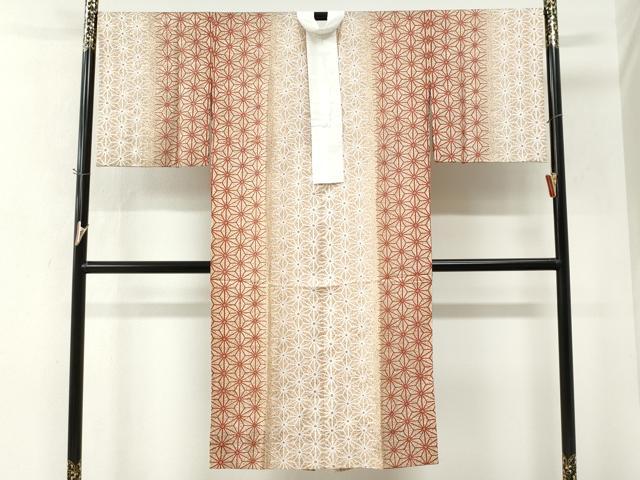 平和屋着物●長襦袢　無双仕立て　麻の葉花文　正絹　逸品　CABM4458yc
