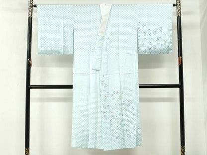 平和屋着物●長襦袢　無双仕立て　手描き　源氏香草花文　正絹　逸品　未使用　CABM4460yc