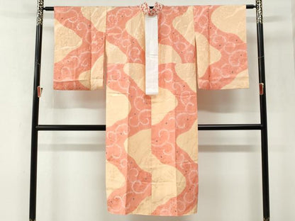 平和屋着物●長襦袢　無双仕立て　絞り　唐草文　半衿刺繍　正絹　逸品　未使用　CABM4461yc