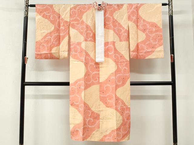 平和屋着物●長襦袢　無双仕立て　絞り　唐草文　半衿刺繍　正絹　逸品　未使用　CABM4461yc