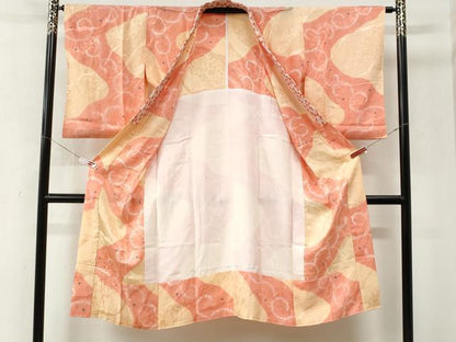 平和屋着物●長襦袢　無双仕立て　絞り　唐草文　半衿刺繍　正絹　逸品　未使用　CABM4461yc