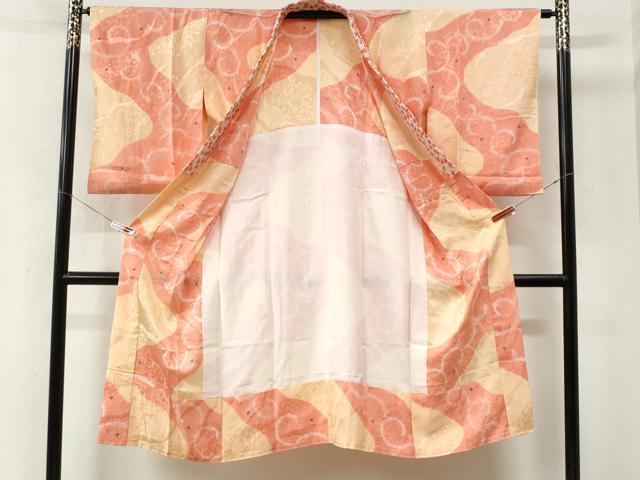 平和屋着物●長襦袢　無双仕立て　絞り　唐草文　半衿刺繍　正絹　逸品　未使用　CABM4461yc