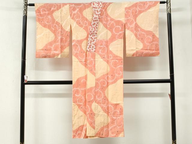 平和屋着物●長襦袢　無双仕立て　絞り　唐草文　半衿刺繍　正絹　逸品　未使用　CABM4461yc