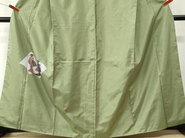 平和屋着物●色留訪問着　本場染大島紬　冊子人物楓文　正絹　逸品　CABM4464yc