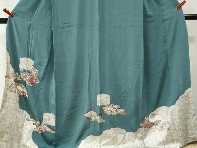 平和屋着物●松尾光琳　色留袖　十二単　銀彩　鬼しぼ縮緬　ロング丈　正絹　逸品　CABM4466yc