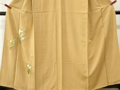 平和屋着物●豪華色留袖　総刺繍　草花文　金糸　正絹　逸品　CABM4474yc