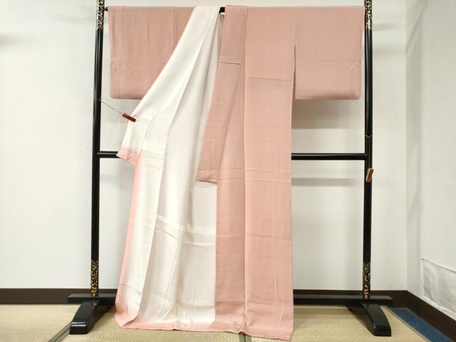 平和屋着物●本加賀友禅作家　談義所栄二監修　色無地　虹色　鬼しぼ縮緬　ロング丈　正絹　逸品　CABM4479yc