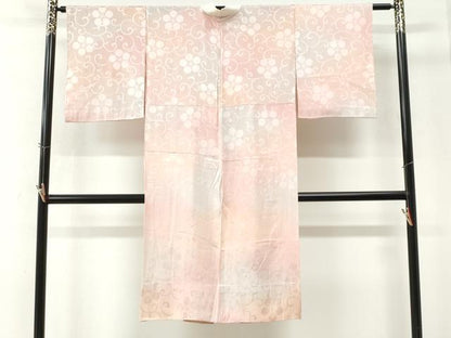 平和屋着物●長襦袢　無双仕立て　梅鉢唐草地紋　暈し染め　正絹　逸品　CABM4493yc