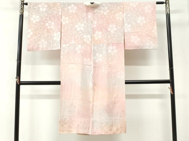 平和屋着物●長襦袢　無双仕立て　梅鉢唐草地紋　暈し染め　正絹　逸品　CABM4493yc