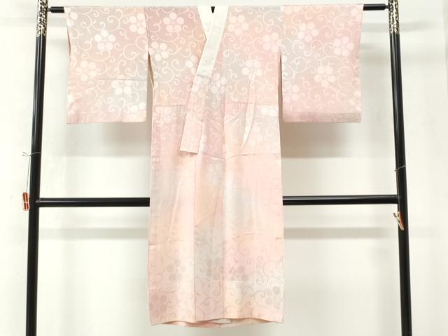 平和屋着物●長襦袢　無双仕立て　梅鉢唐草地紋　暈し染め　正絹　逸品　CABM4493yc