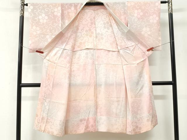 平和屋着物●長襦袢　無双仕立て　梅鉢唐草地紋　暈し染め　正絹　逸品　CABM4493yc