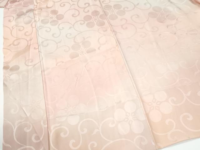 平和屋着物●長襦袢　無双仕立て　梅鉢唐草地紋　暈し染め　正絹　逸品　CABM4493yc