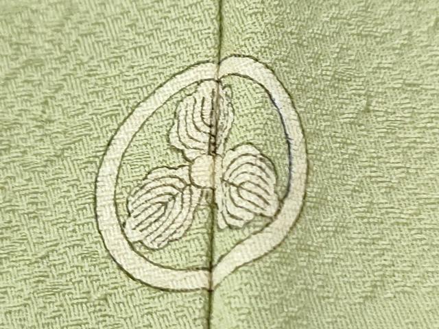 平和屋着物●上質な色無地　霞鳳凰地紋　若菜色　正絹　逸品　未使用　CABM4496yc