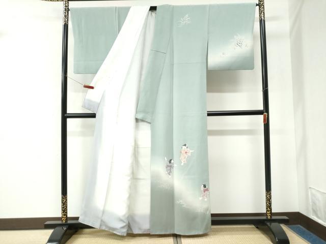 平和屋着物●訪問着　童子遊び　暈し染め　正絹　逸品　CABM4497yc