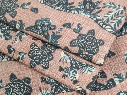 平和屋着物●上質な小紋　型染め　草花文　正絹　逸品　未使用　CABM4498yc
