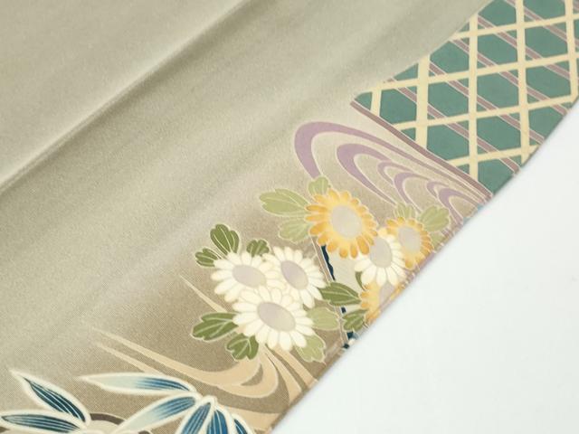 平和屋着物●豪華色留袖　友禅　作家物　流水草花文　暈し染め　正絹　逸品　CABM4502yc