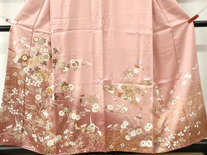 平和屋着物●訪問着　駒刺繍　文箱花蝶文　暈し染め　金彩　正絹　逸品　CABM4504yc