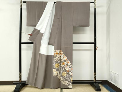 平和屋着物●豪華色留袖　駒刺繍　流水松竹梅　金彩　正絹　逸品　CABM4506yc