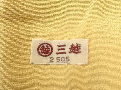 平和屋着物●上質な色無地　舞花地紋　花葉色　鬼しぼ縮緬　三越扱い　正絹　逸品　CABM4507yc
