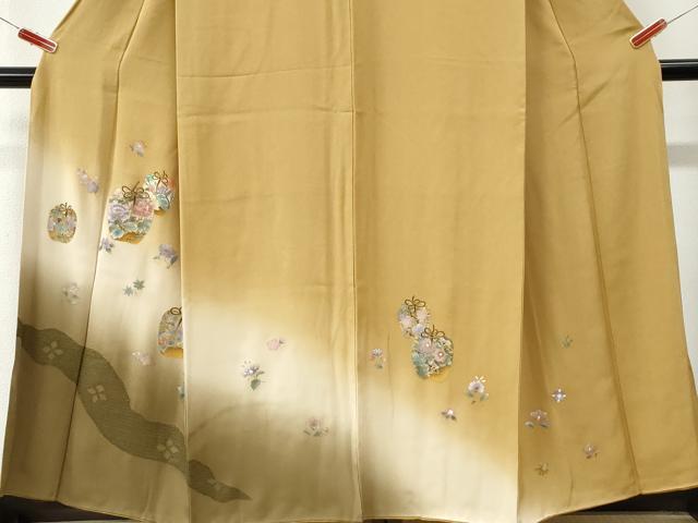 平和屋着物●中国三大刺繍　スワトウ刺繍　訪問着　仕覆花文　暈し染め　金彩　正絹　逸品　CABM4509yc