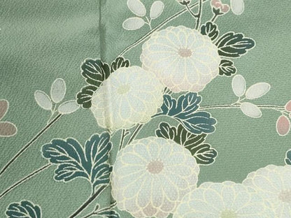 平和屋着物●訪問着　枝菊梅花文　正絹　逸品　CABM4512yc