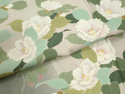 平和屋着物●訪問着　刺繍　枝花文　暈し染め　金彩　正絹　逸品　CABM4515yc