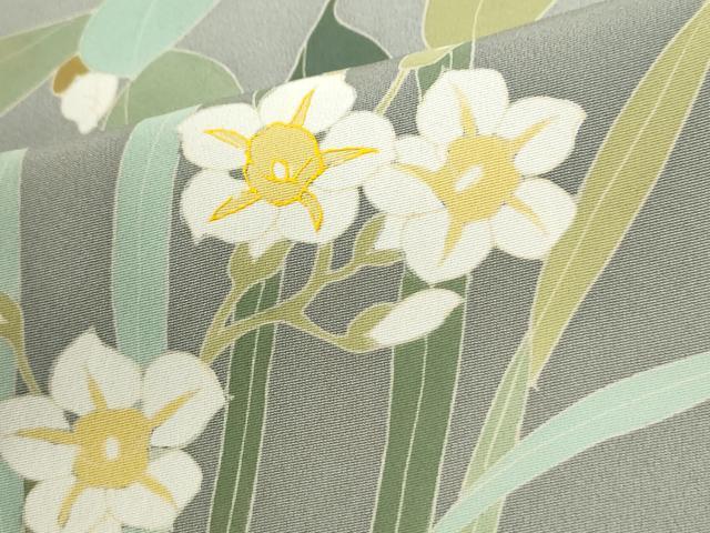 平和屋着物●訪問着　刺繍　枝花文　暈し染め　金彩　正絹　逸品　CABM4515yc