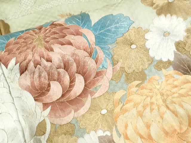 平和屋着物●十七代京屋林蔵　色留袖　乱菊花文　金糸　ロング丈　正絹　逸品　CABM4521yc