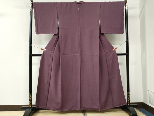 平和屋着物●上質な色無地　紋意匠　暗紅色　正絹　逸品　未使用　CABM4527yc