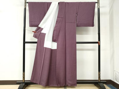 平和屋着物●上質な色無地　紋意匠　暗紅色　正絹　逸品　未使用　CABM4527yc