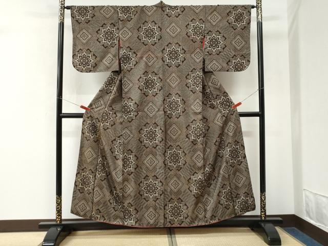 平和屋着物●アンティーク大島　本場大島紬　龍郷絣　正絹　逸品　CABM4532yc