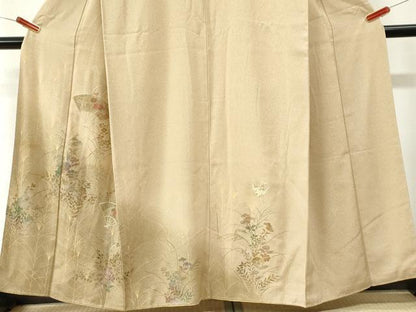 平和屋着物●中国三大刺繍　スワトウ刺繍　訪問着　扇面草花文　暈し染め　正絹　逸品　CABM4536yc