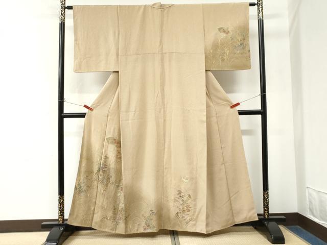 平和屋着物●中国三大刺繍　スワトウ刺繍　訪問着　扇面草花文　暈し染め　正絹　逸品　CABM4536yc