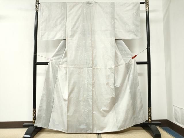 平和屋着物●本場大島紬　白大島　7マルキ　枝花文　正絹　逸品　CABM4541yc