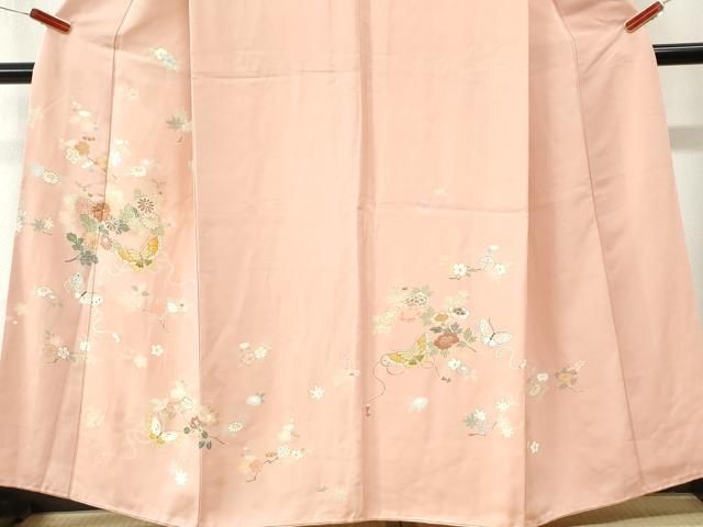 平和屋着物●創業460年・千總　訪問着　駒刺繍　枝橘花蝶文　金彩　正絹　逸品　CABM4542yc