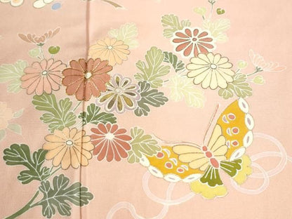 平和屋着物●創業460年・千總　訪問着　駒刺繍　枝橘花蝶文　金彩　正絹　逸品　CABM4542yc