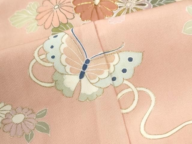 平和屋着物●創業460年・千總　訪問着　駒刺繍　枝橘花蝶文　金彩　正絹　逸品　CABM4542yc