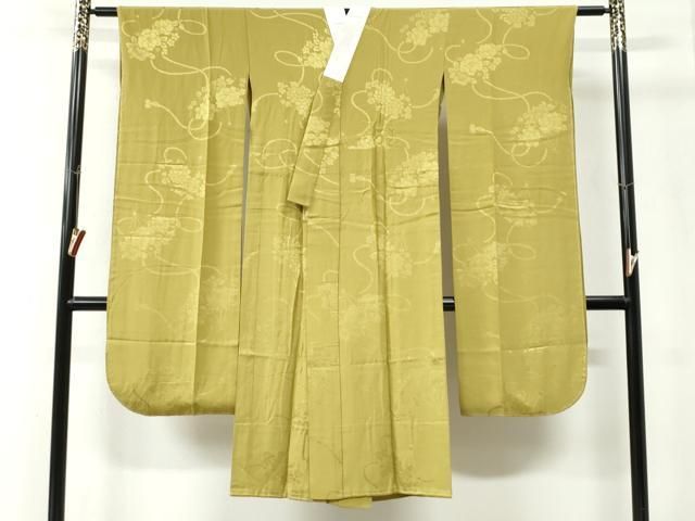 平和屋着物●豪華振袖・長襦袢セット　鬘帯飛鶴宝尽くし花文　暈し染め　金彩　正絹　逸品　CABM4554yc