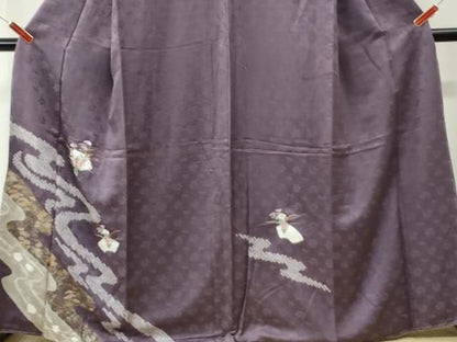 平和屋着物●訪問着　絞り　刺繍　地紙草花文　金彩　正絹　逸品　未使用　CABM4561yc