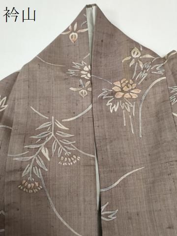 平和屋着物●上質な小紋　紬地　ろうけつ染　枝花文　正絹　逸品　CABM4566yc