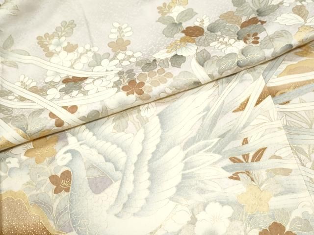 平和屋着物●訪問着　鳳凰草花文　金彩　正絹　逸品　未使用　CABM4570yc