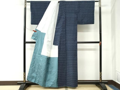 平和屋着物●久留米絣　吉祥文　綿　逸品　CABM4574yc