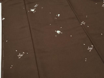 平和屋着物●小紋　茶道具　舞花弁　洗える着物　CABM4582yc