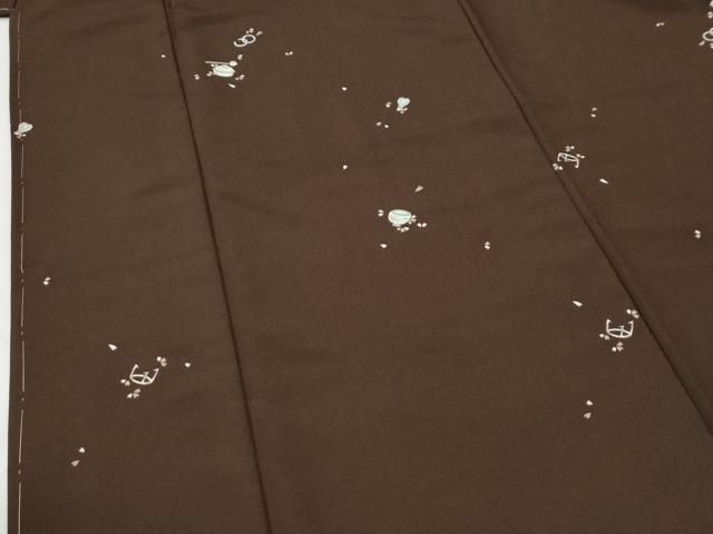 平和屋着物●小紋　茶道具　舞花弁　洗える着物　CABM4582yc