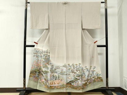 平和屋着物●本加賀友禅作家　北市秀樹　色留袖　浜松渡り橋風景文　暈し染め　正絹　逸品　CABM4583yc