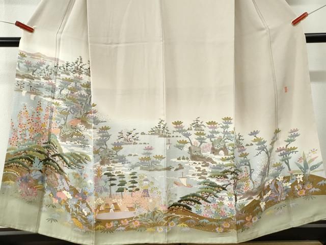 平和屋着物●本加賀友禅作家　北市秀樹　色留袖　浜松渡り橋風景文　暈し染め　正絹　逸品　CABM4583yc