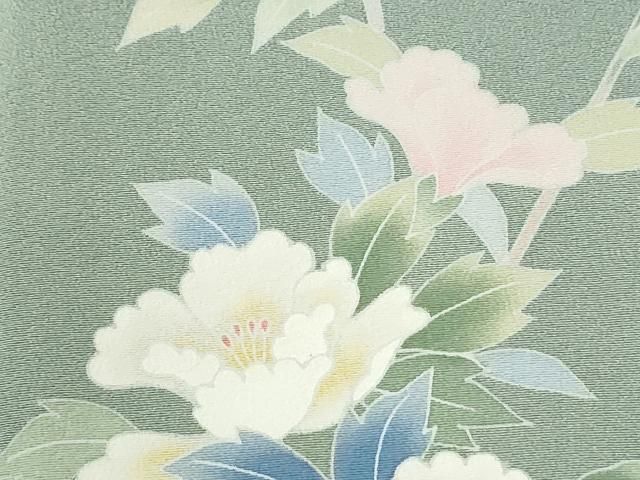 平和屋着物●本加賀友禅作家　南克治　訪問着　枝花文　暈し染め　正絹　逸品　CABM4584yc